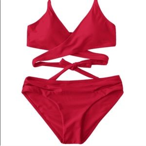 ZAFUL Red two piece swim! Worn ONCE